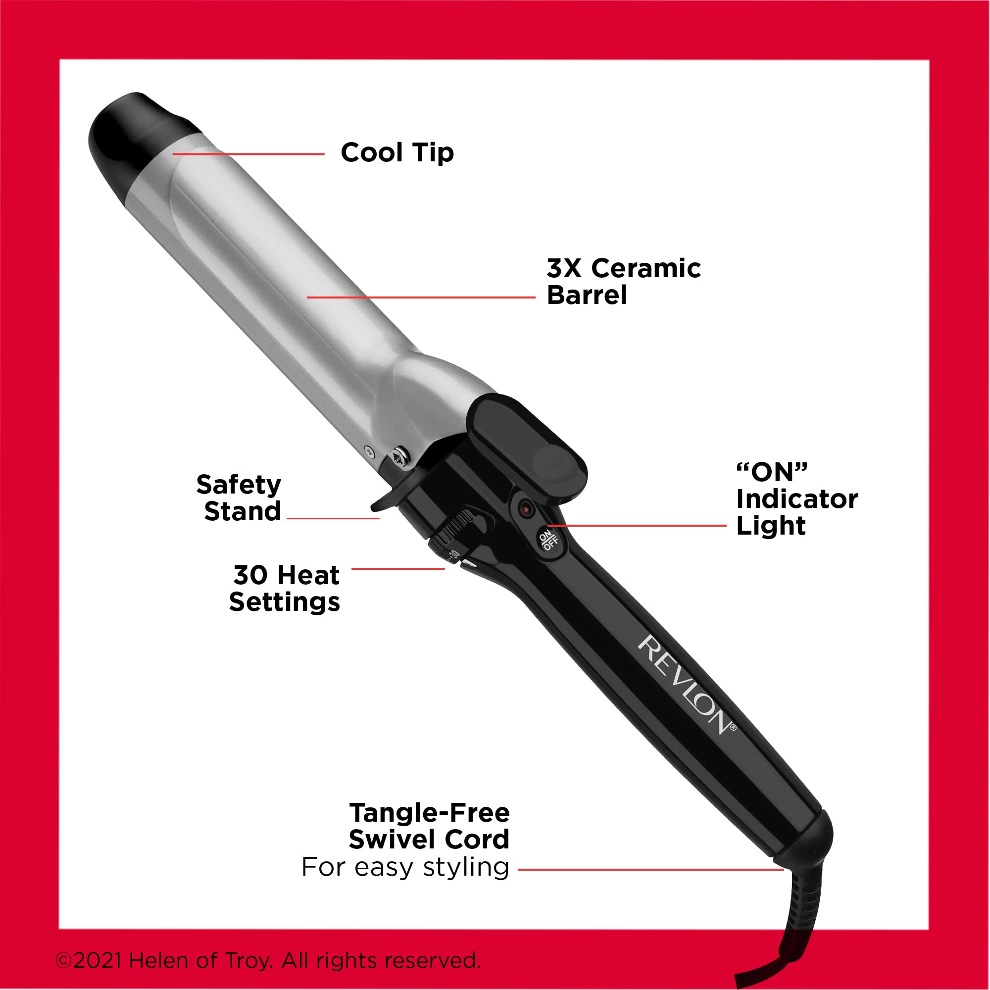 Revlon Perfect Heat, indicador de encendido, uso seguro y fácil de verificar.