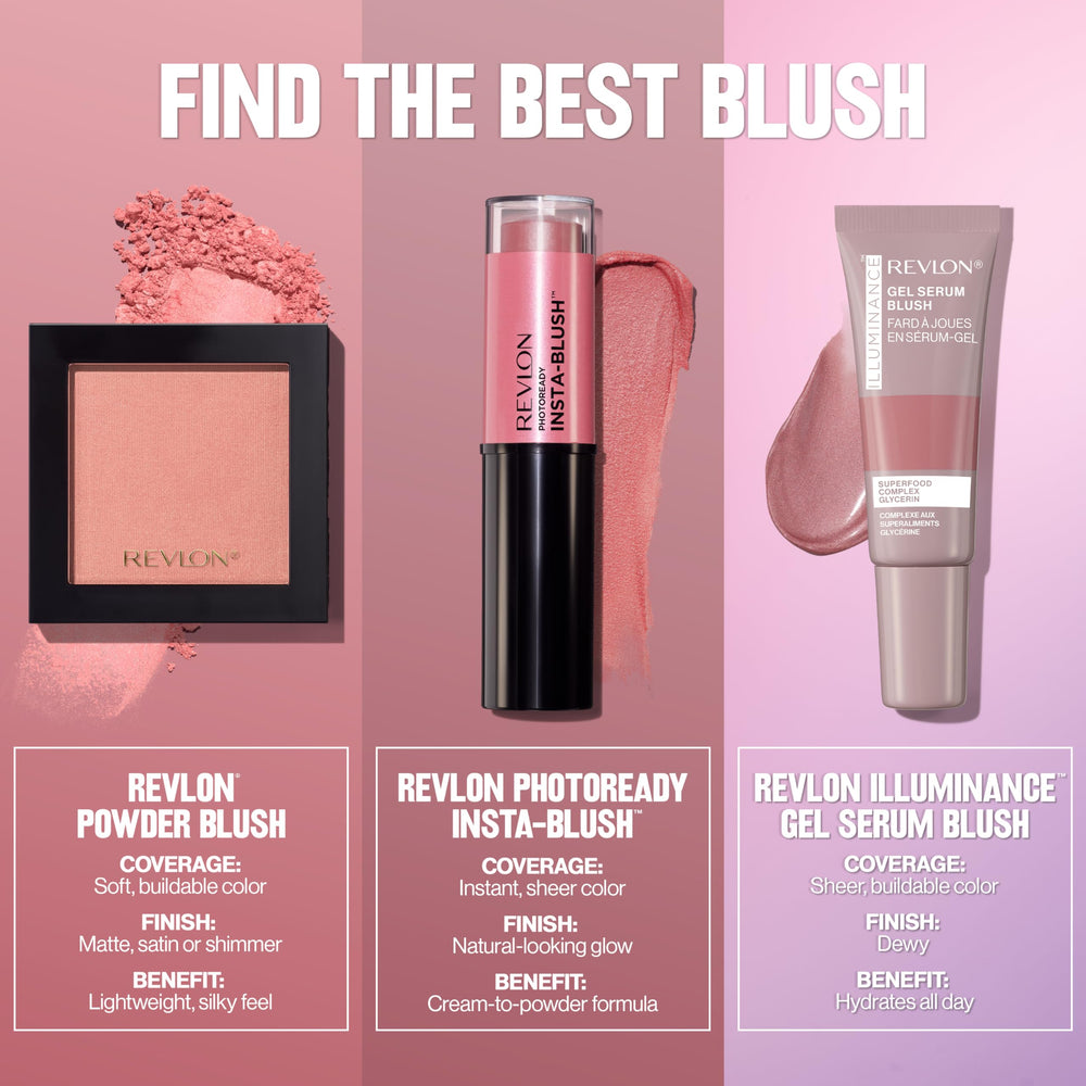 Revlon Powder Blush Very Berry, ideal para looks diurnos y nocturnos.