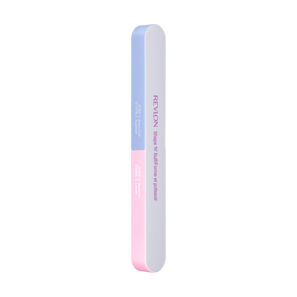 REVLON Shape 'N' Buff muestra la superficie de lijado para uñas.