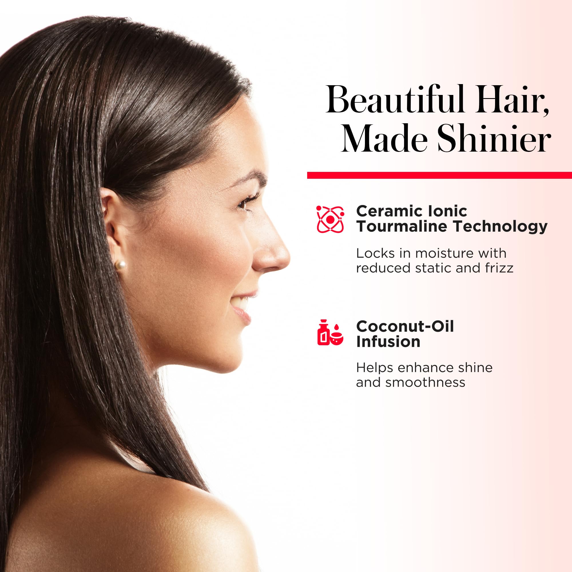 REVLON SmoothStay aceite de coco infusionado en las placas para suavidad.