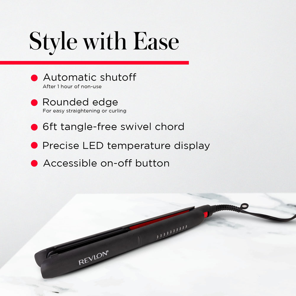 REVLON SmoothStay pantalla LED de temperatura para ajustes precisos.