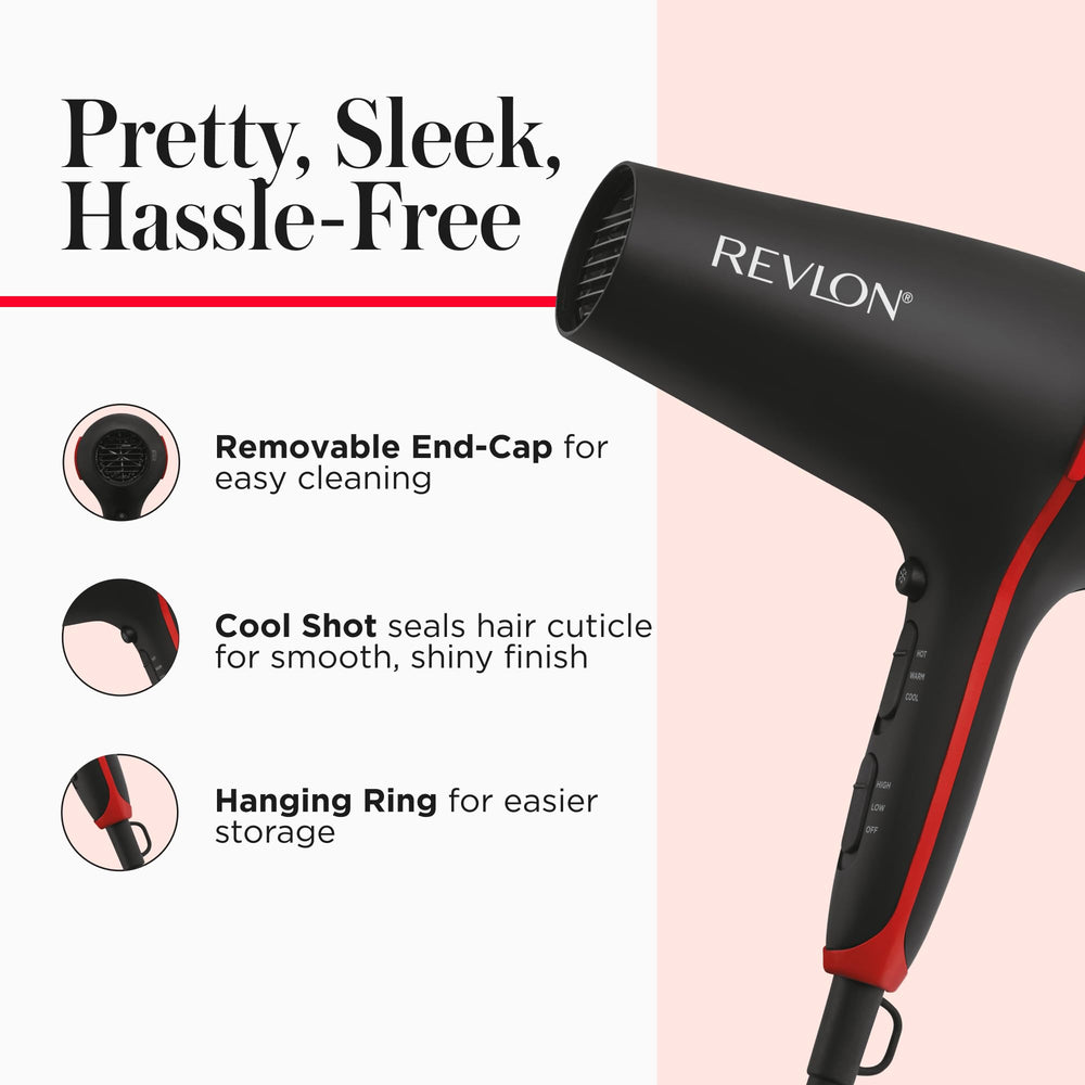 Potencia de 1875W para sesiones rápidas de peinado con REVLON.