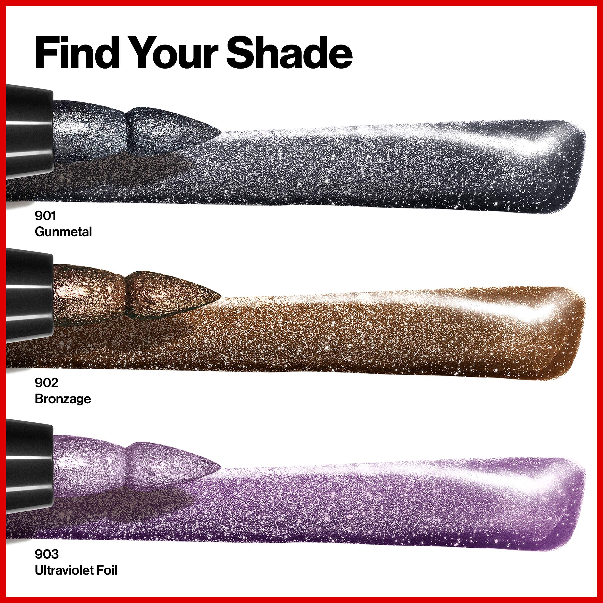 REVLON So Fierce Chrome Ink acabado intenso con brillo reflectante en la mirada.