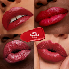 REVLON barra de labios tono rojo, aplicación cremosa que desliza sin esfuerzo