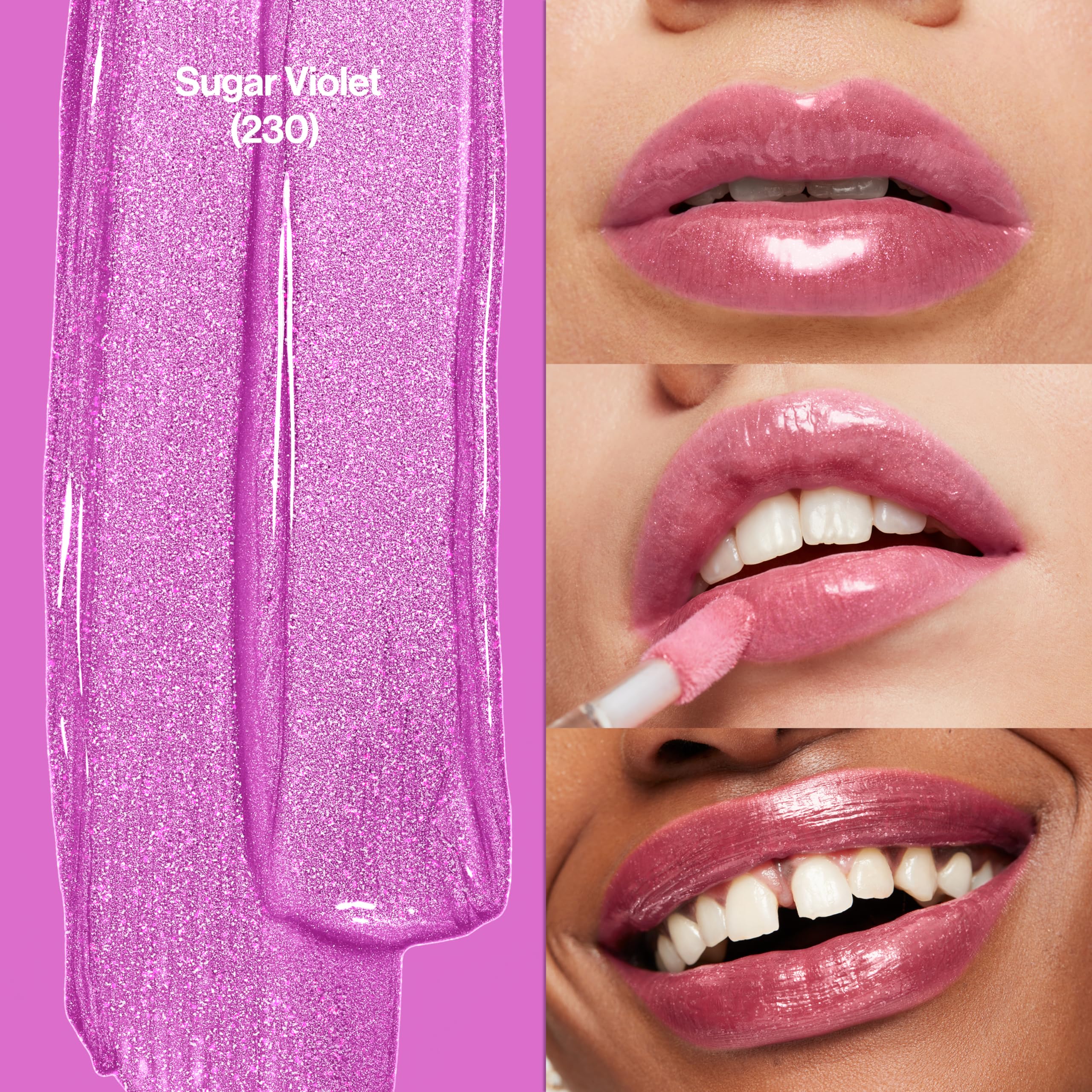 REVLON brillo labial con aplicador grande para cobertura generosa.