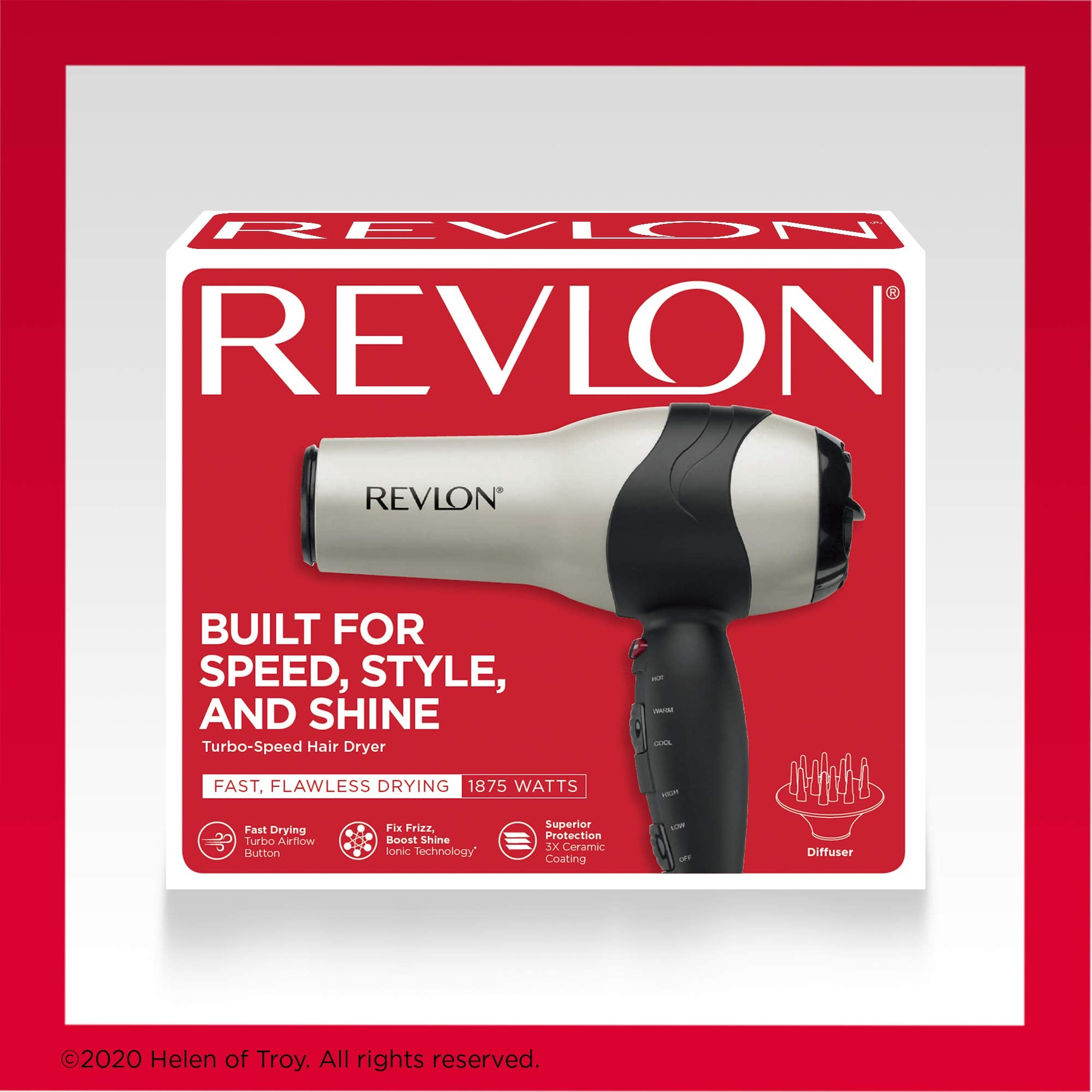REVLON Turbo ajuste de calor y velocidad facilita estilos precisos