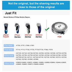 RF RollingFit HQ8: cabezas compatibles Aquatec, afeitado eficiente.