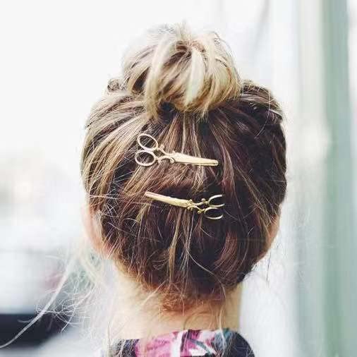 RFTWXHPN horquillas tijera cabello doradas, detalle chic para fijar peinados.