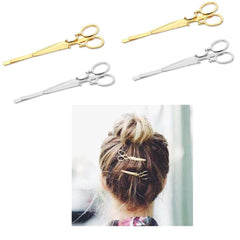 RFTWXHPN horquillas tijera cabello doradas para estilos modernos y sujeción firme.