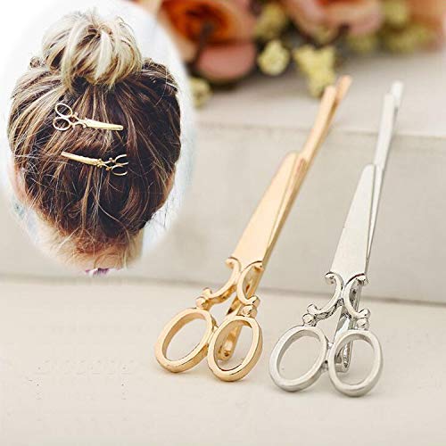RFTWXHPN horquillas tijera cabello plateadas, opción versátil para mechones y flequillo.