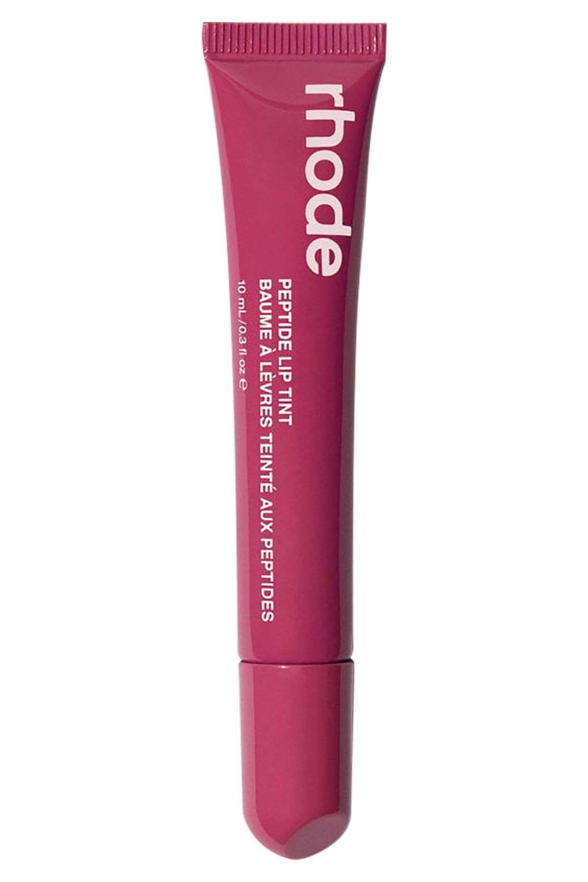 Rhode Peptide Lip Tint en primer plano, hidratacion suave y color translúcido.
