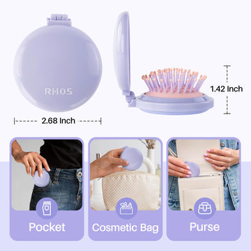 RHOS cepillo plegable de resina ABS morado para uso diario