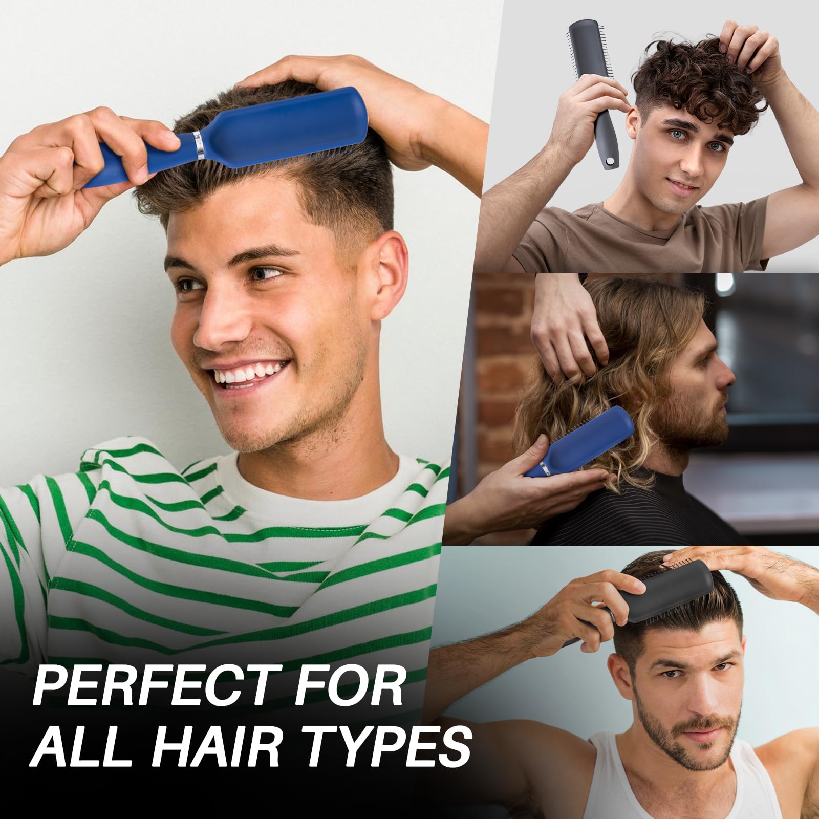 RHOS cepillo para cabello corto, suave y fácil de peinar.