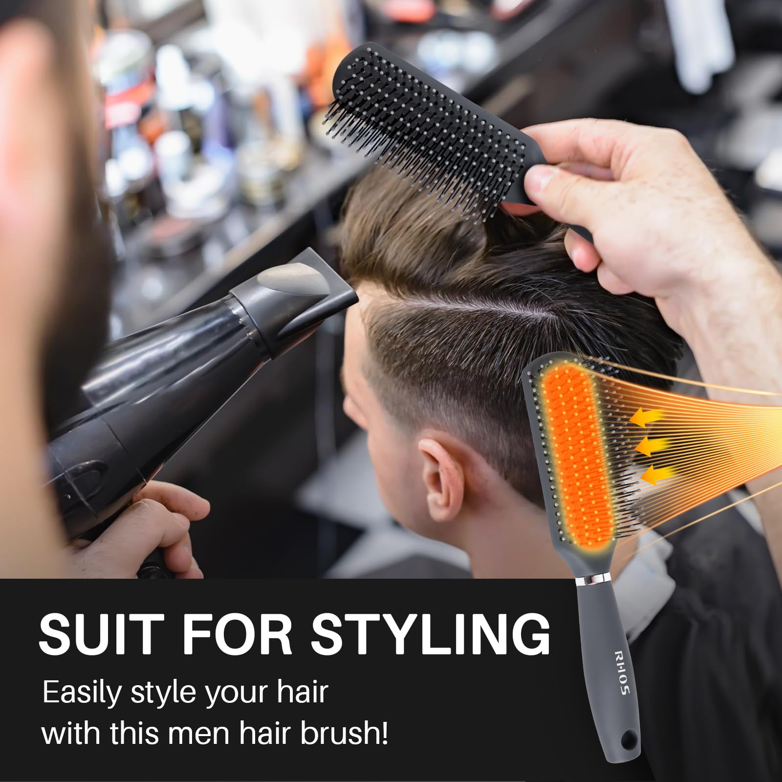 RHOS cepillo para cabello mojado y seco, versátil en cualquier estado.