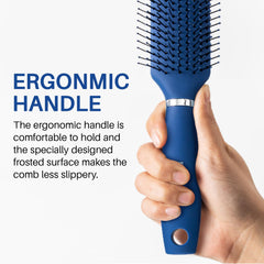 RHOS cepillo ergonómico con agarre antideslizante, ideal para uso diario.