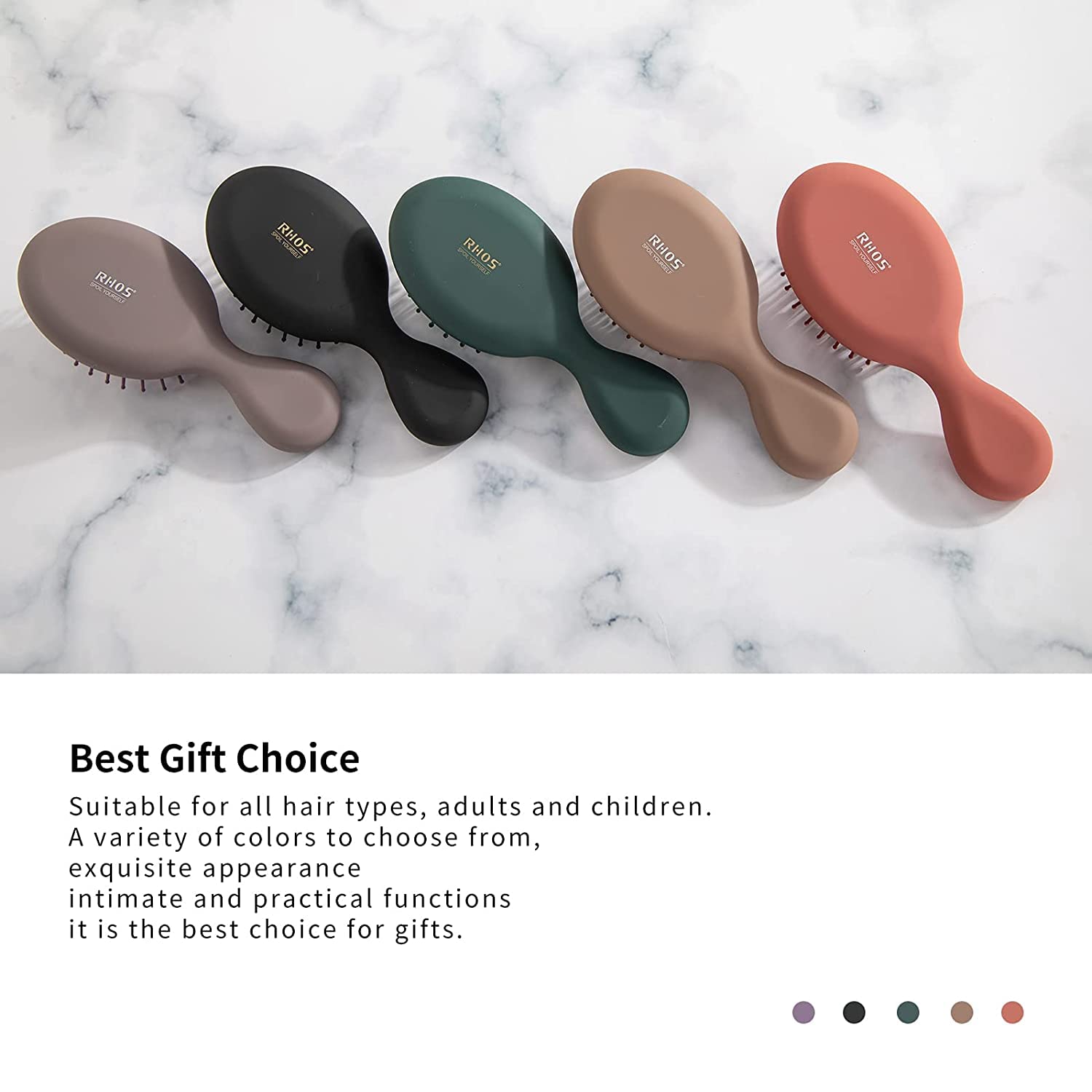 RHOS mini cepillo suave para niños y adultos, cabello sin tirones
