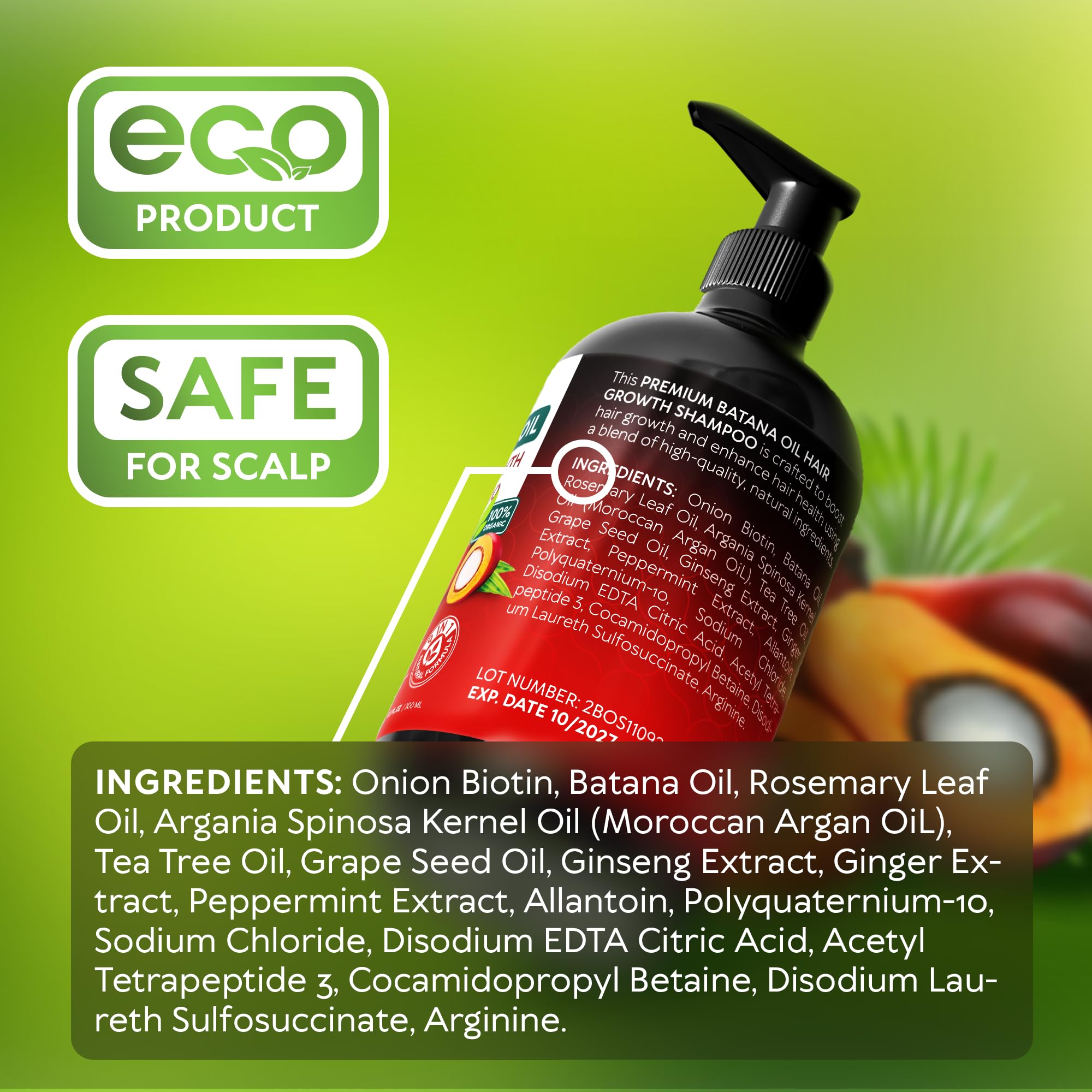 RICHGRAND Batana Oil Shampoo extracto natural de batana para cabello nutrido.