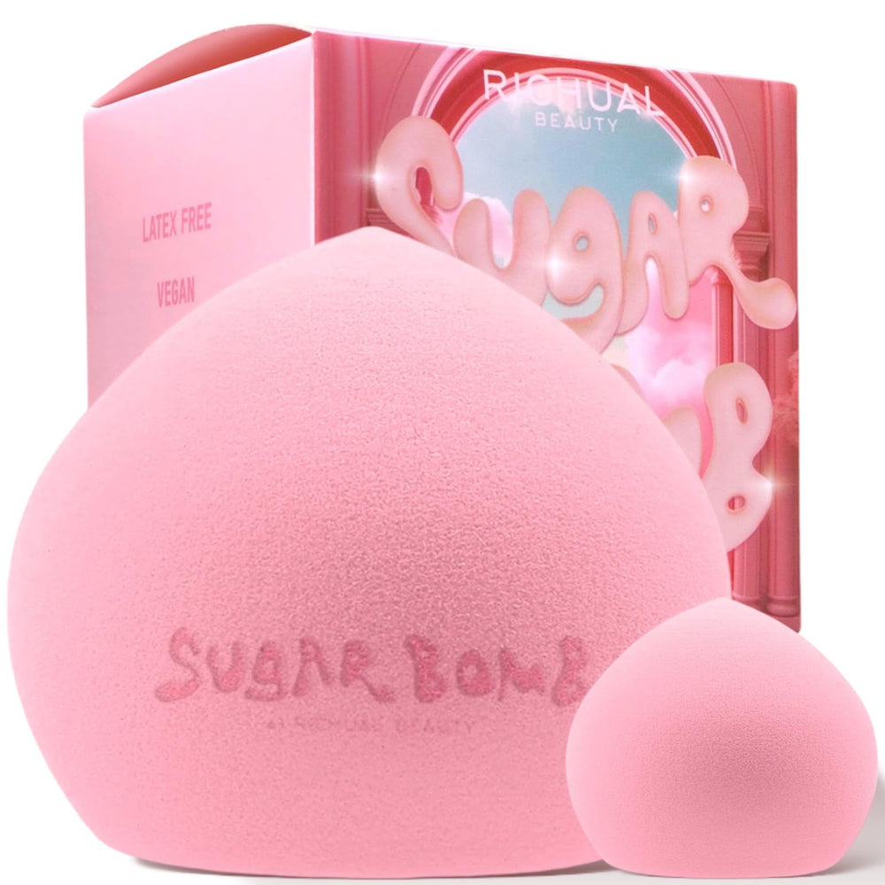 Richual Beauty Sugar Bomb Blender grande para rostro, acabado suave.