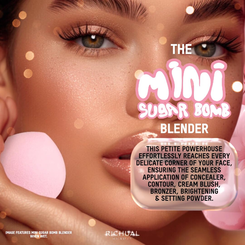Richual Beauty Sugar Bomb Blender textura marshmallow para aplicación suave.