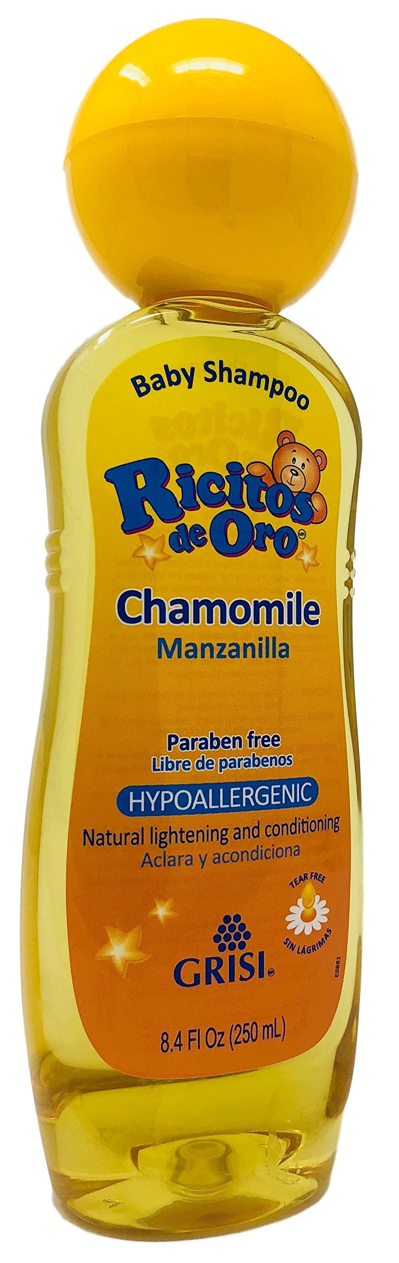 Ricitos de Oro Champú de Manzanilla para Bebés, uso diario cómodo en el baño.