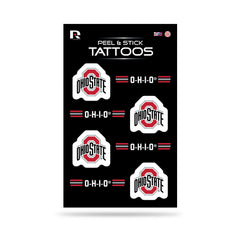 Rico Industries Buckeyes tatuajes para la cara con diseño oficial para juego