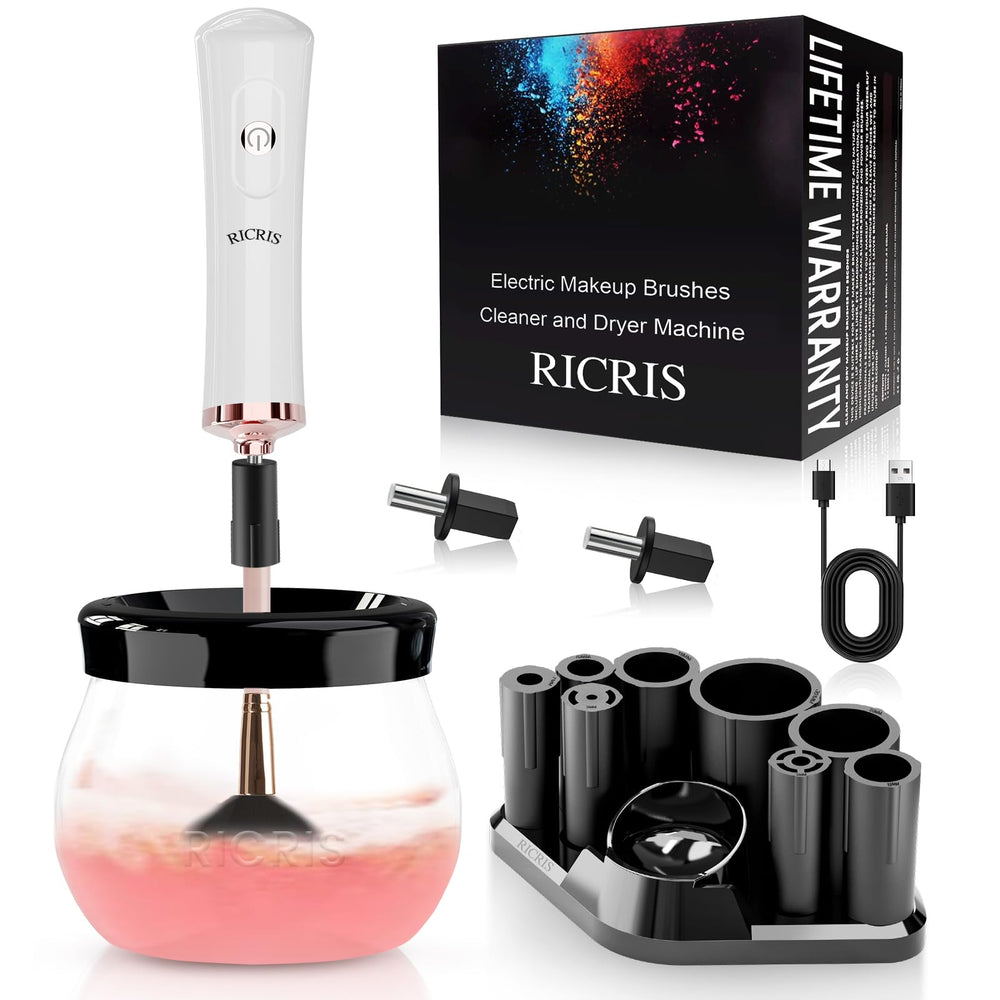 Ricris limpiador de brochas eléctrico para limpieza rápida y secado eficiente.