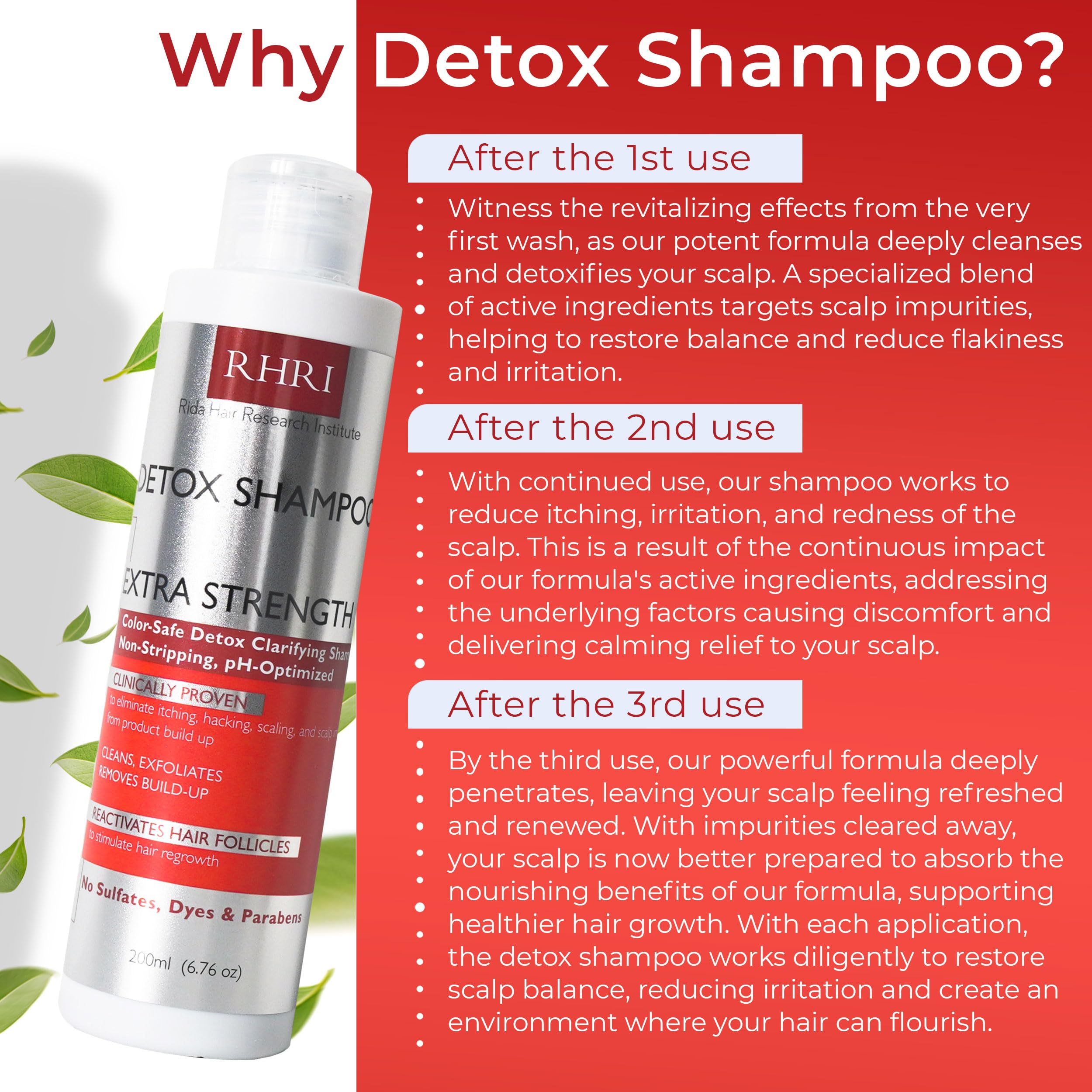 Rida desintoxicante champú: cabello sano y brillo tras la limpieza.