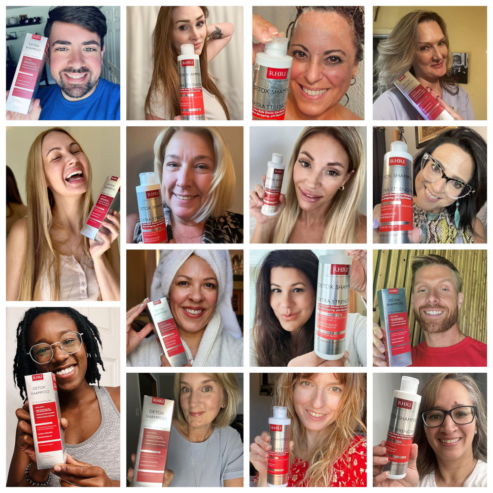 Rida desintoxicante champú: eliminación de residuos y metales para cabello ligero.