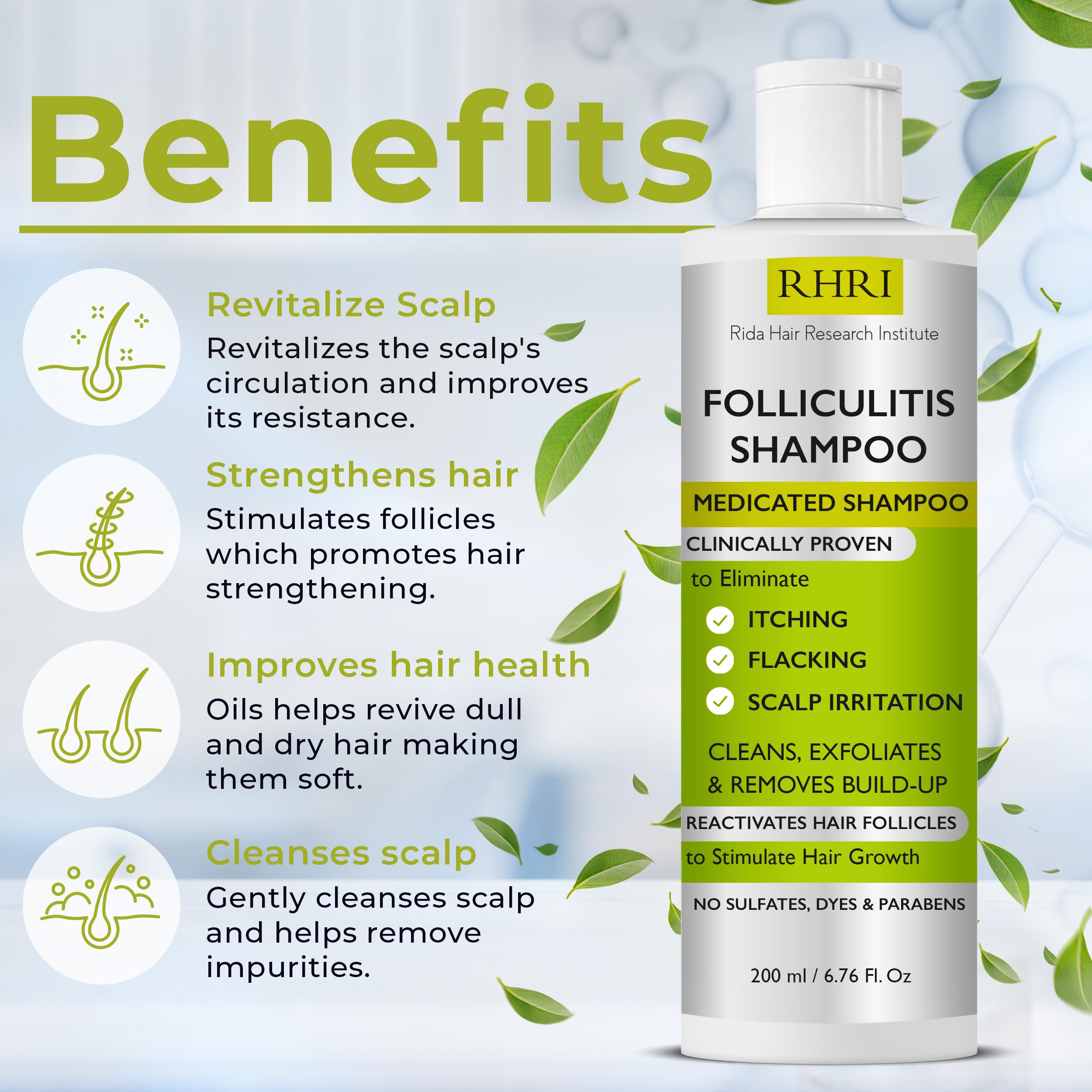 Rida Hair Research Institute packaging close-up highlighting natural ingredients.