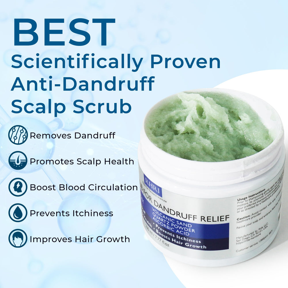 Rida Hair Research Institute exfoliante anticaspa – textura visible para aplicación suave.