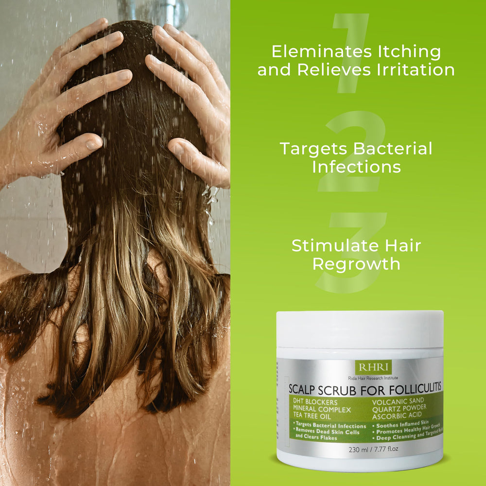 Rida Hair Research Institute, aplicación suave en cuero cabelludo para equilibrio y confort.