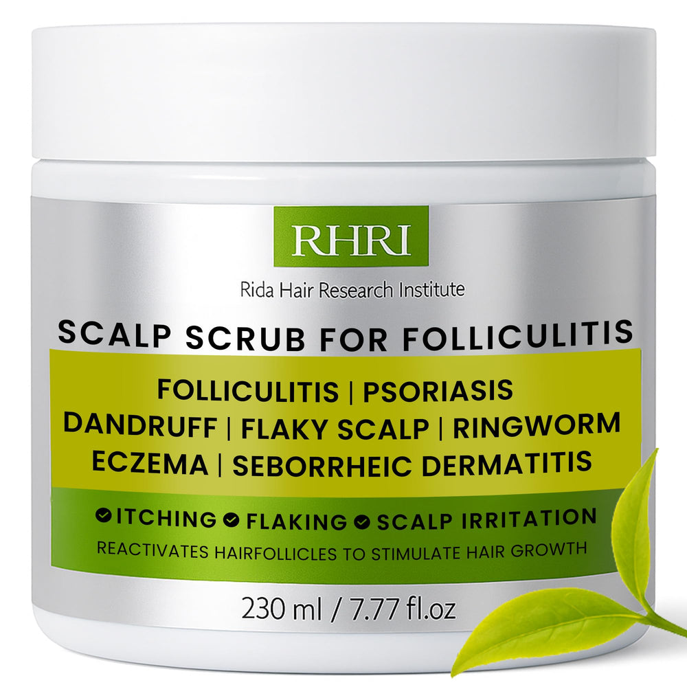 Rida Hair Research Institute, botella frontal para un cuero cabelludo limpio y fresco.
