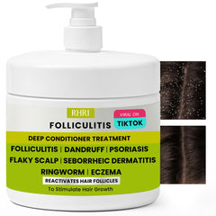 Rida Hair Research Institute acondicionador foliculitis, botella: alivio calmante para el cuero cabelludo.
