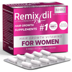 Rida Hair Research Institute – bouteille vitamines croissance cheveux, soutien densité et vitalité.