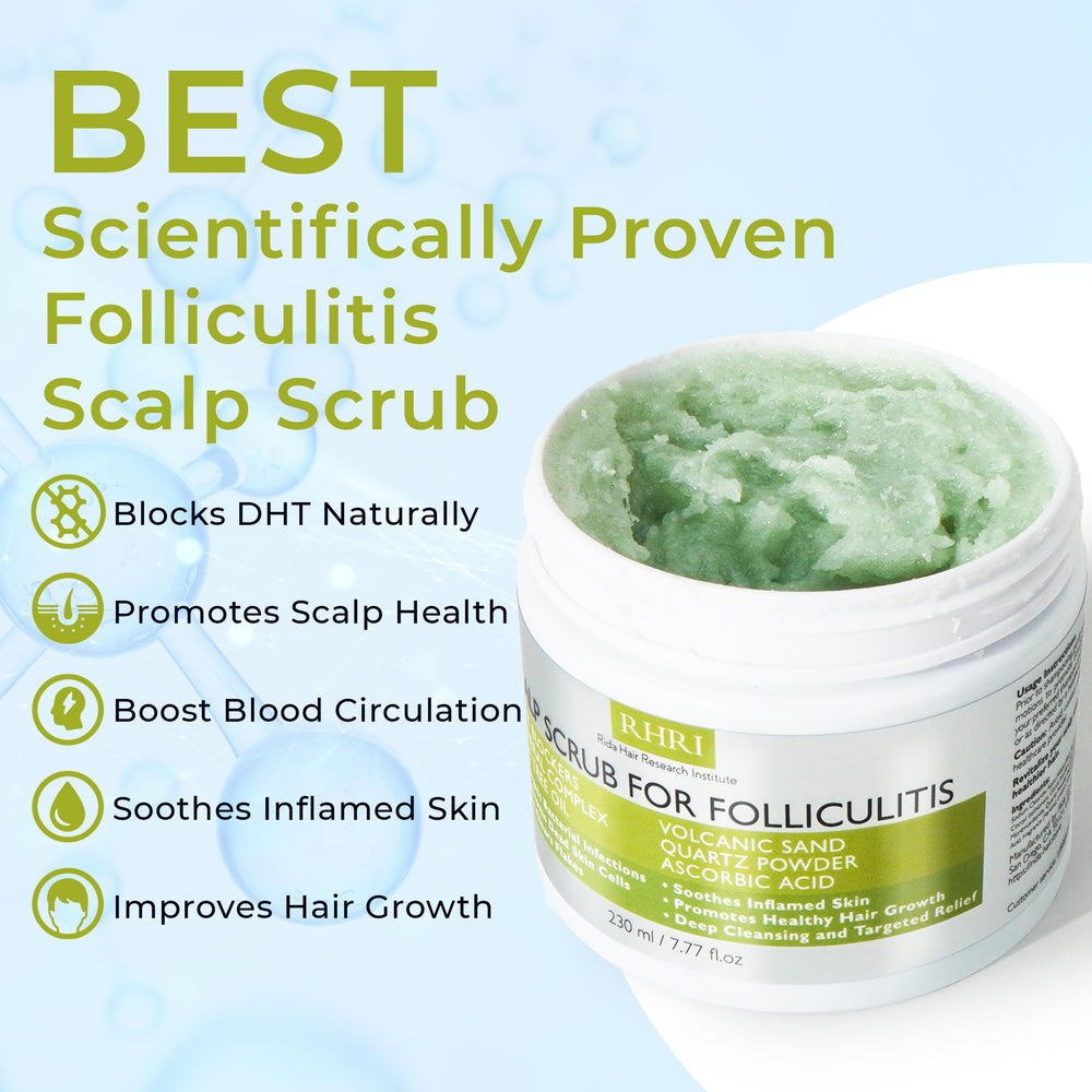Rida Hair Research Institute, textura exfoliante volcánica que elimina acumulación y células muertas.