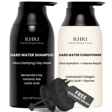 Rida Hair Research Institute champú agua dura con bentonita: clarifica minerales y deja cabello renovado.