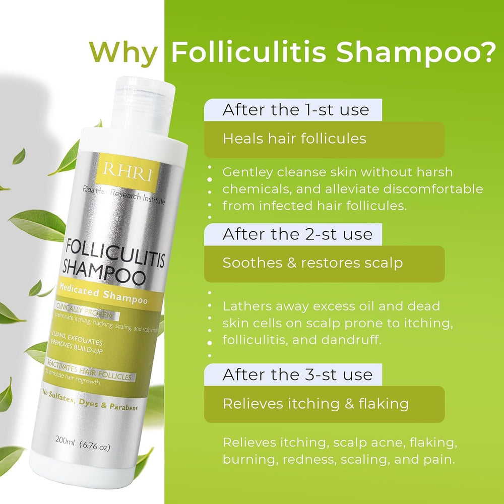 Espuma suave de Rida Hair Foliculitis Shampoo durante el lavado.