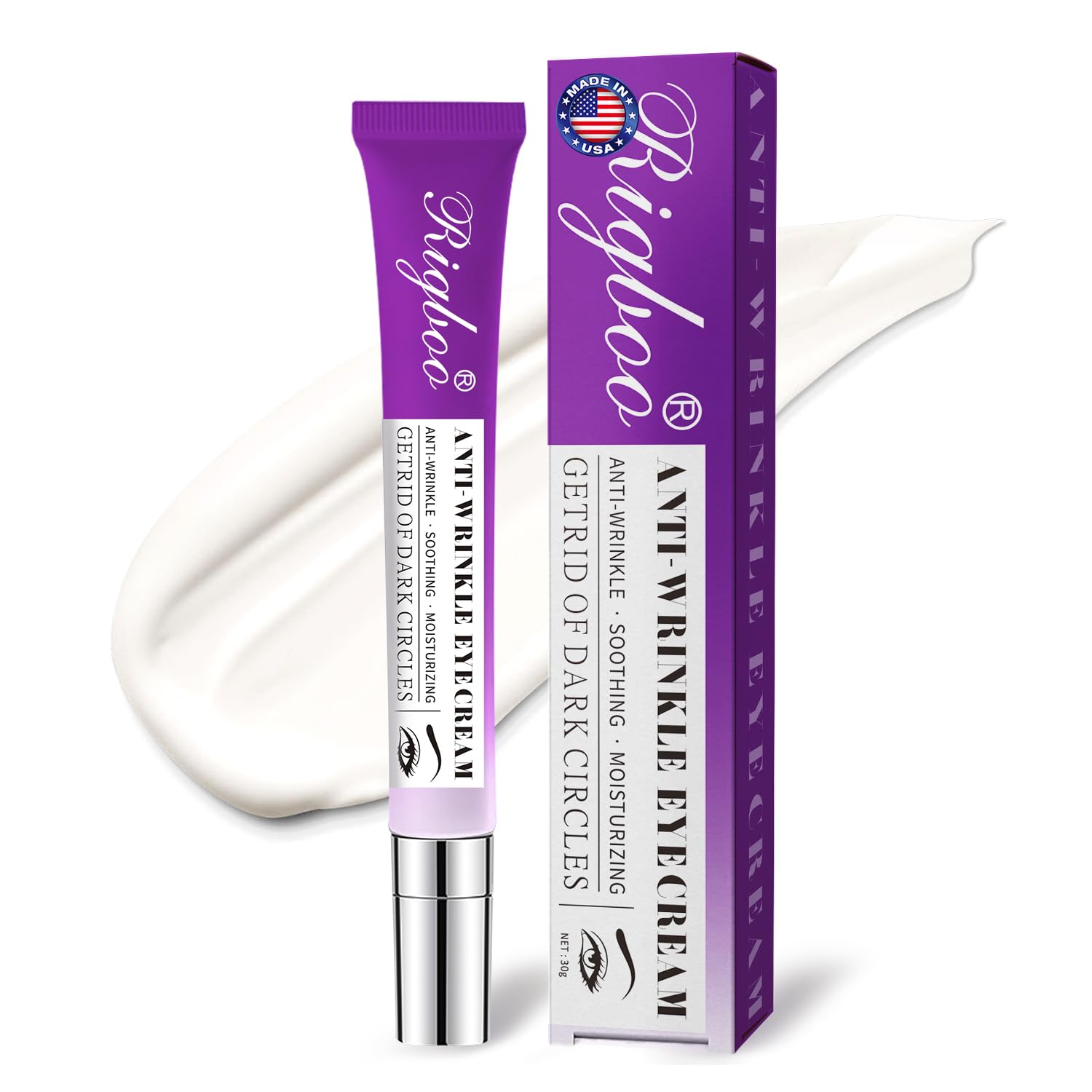 RIGBOO Eye Cream with 5 Percent Niacinamide brightens under eyes and refines texture