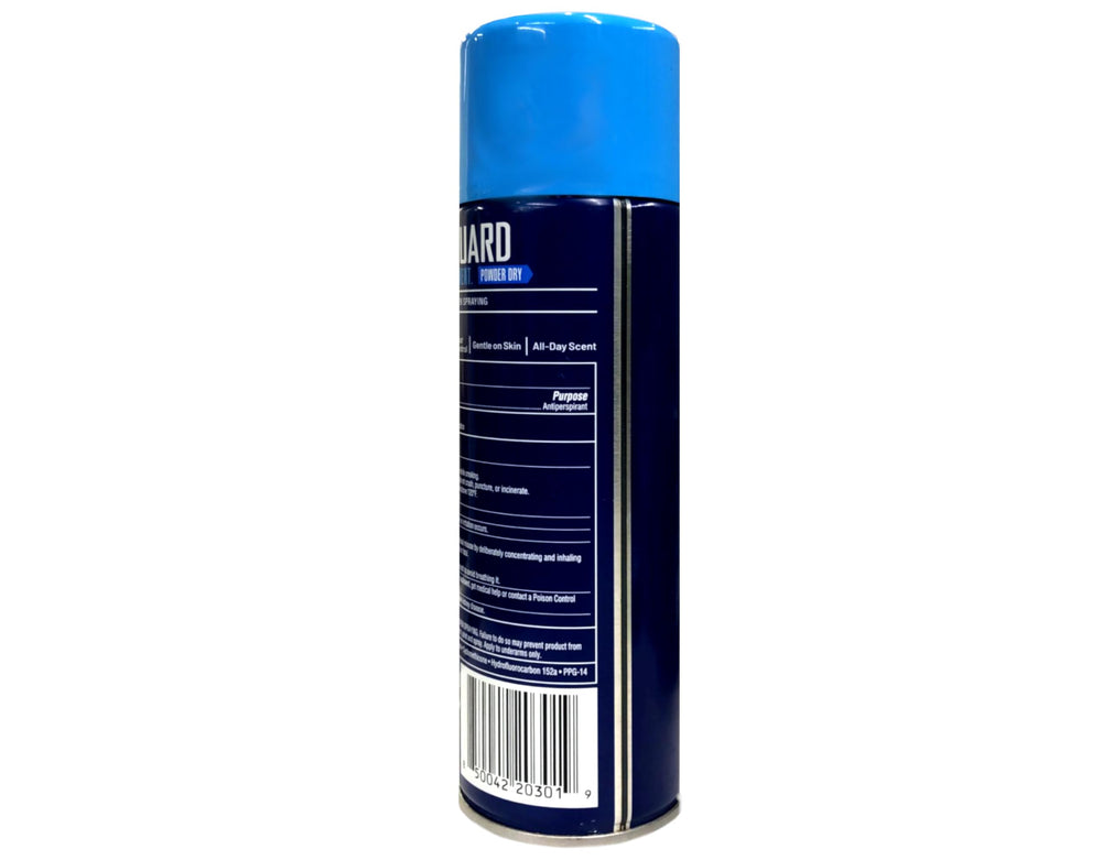 Emballage Right Guard Aérosol Sport Poudre Sec, utilisation quotidienne pratique et discrète.