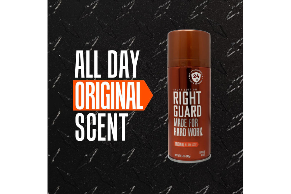Right Guard Déodorant Spray Original, formule anti-traces pour des vêtements propres.