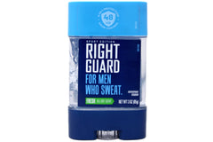 Right Guard desodorante gel claro ofrece olor fresco todo el día.