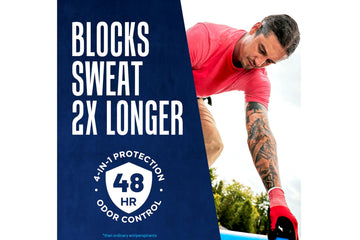 Brand logo close-up on Right Guard Sport packaging signaling trusted freshness.