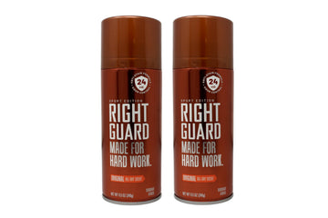 Right Guard Sport Desodorante Aerosol Original, lata en uso diario para protección continua.