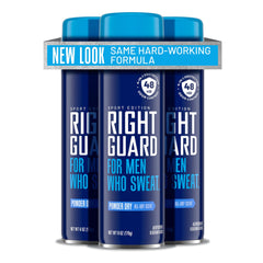 Right Guard Sport Powder Dry en frasco de 6 onzas, protección duradera contra el sudor.
