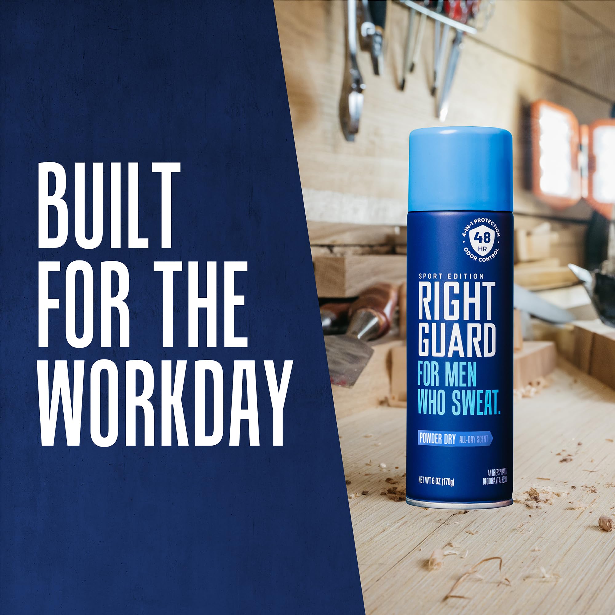 Suave con la piel, apto para uso diario con Right Guard Sport Powder Dry.