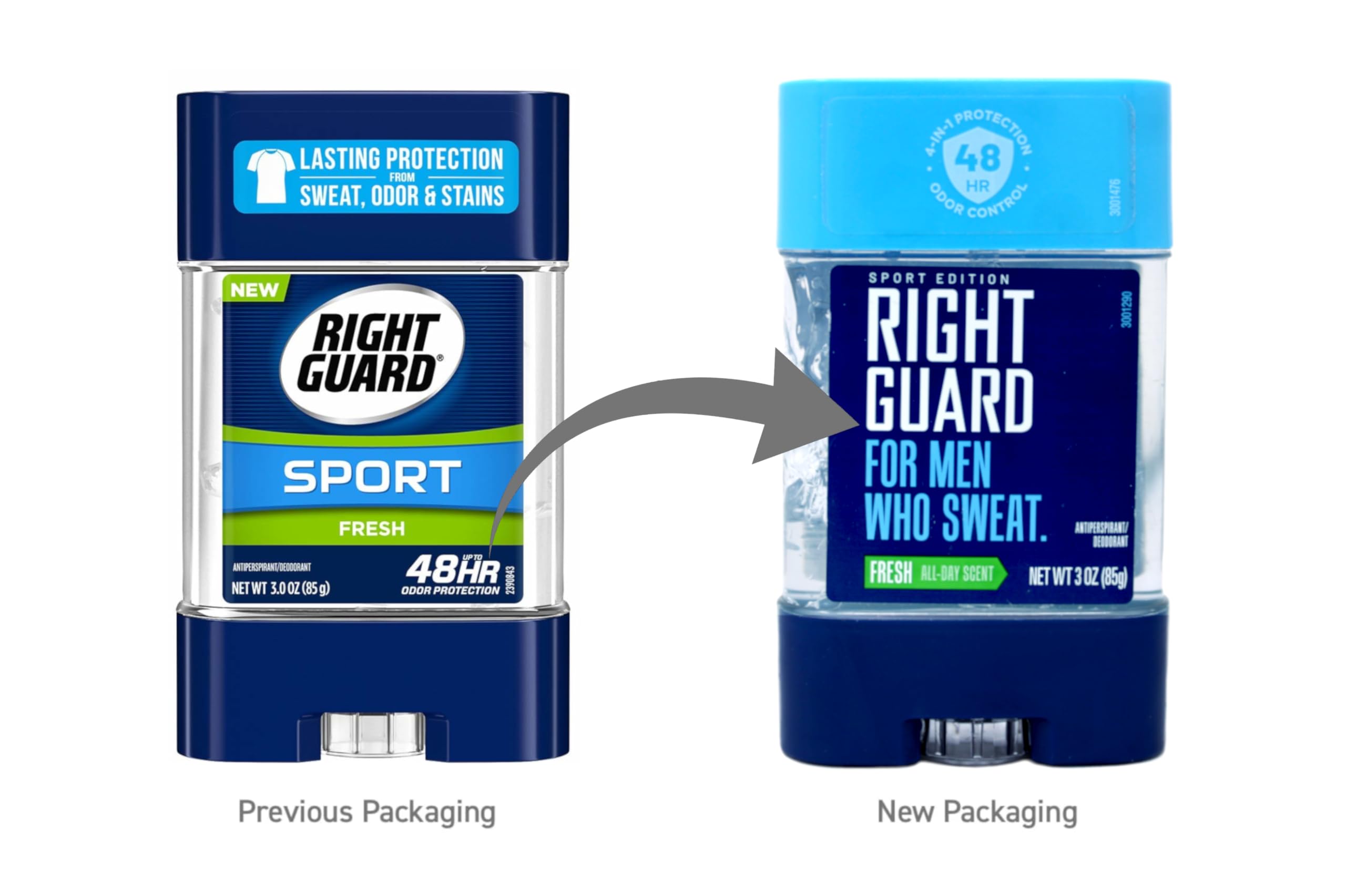 Right Guard uso diario para hombres con protección y olor agradable.