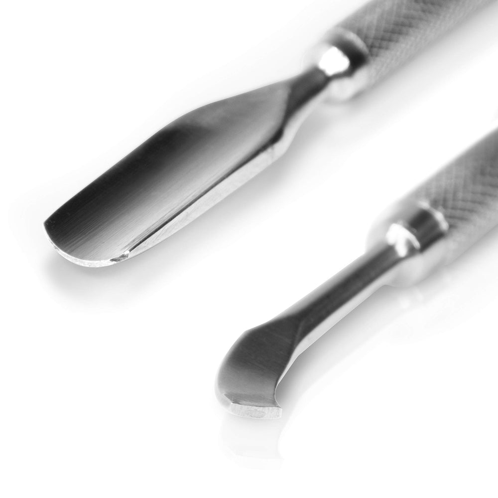 Rikans Cuticle Pusher para remover esmalte UV o gel sin dañar la piel.