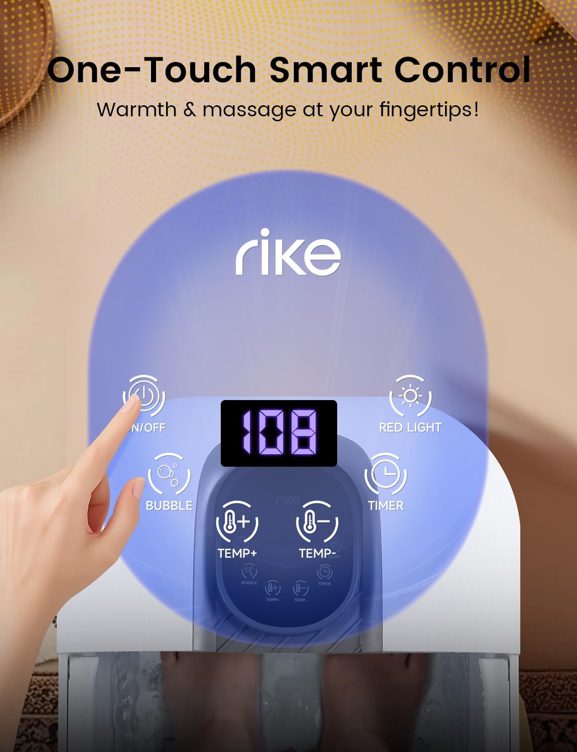RIKE Bano de Pies Control de Temperatura: ajuste preciso para spa en casa