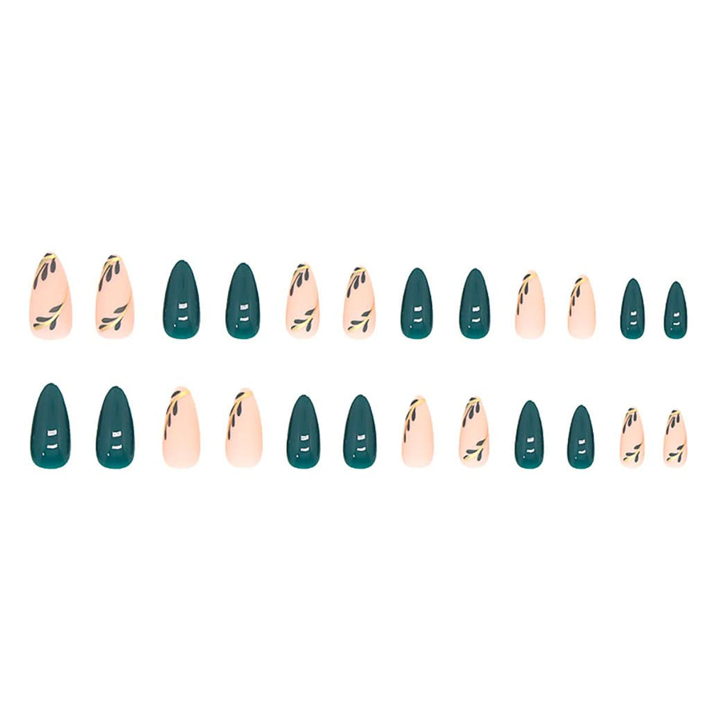 RikView contenido del empaque con 24 uñas y adhesivos de gel.