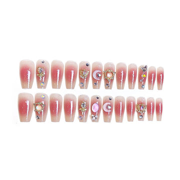 RikView uñas rosas 3D brillo, ideal para eventos